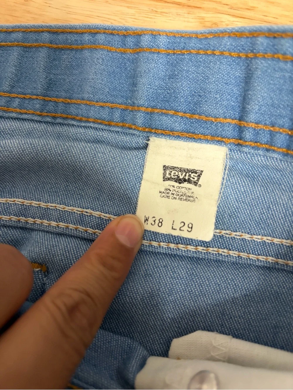 VTG 1982 Levi's Orange Tab Pants Mens Insert 38x29 Made in USA Light Blue